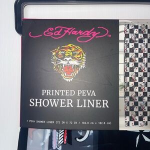 NWT Ed Hardy Skull and Stars PEVA Shower Liner